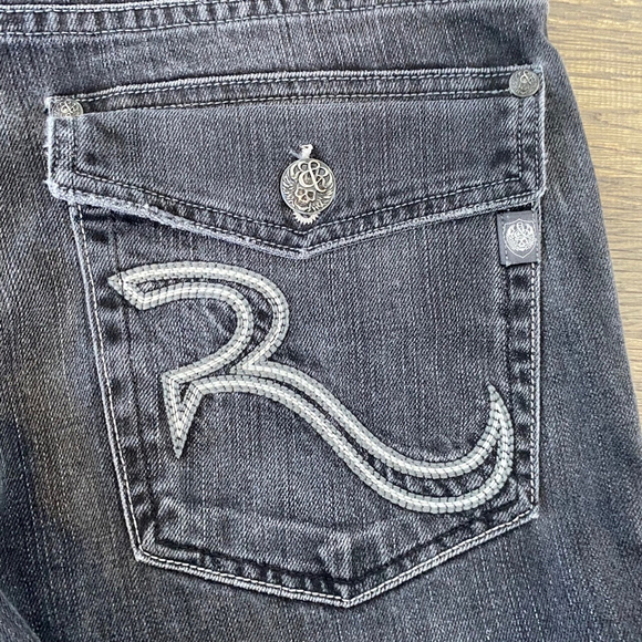 Rock & Republic Taylor Bootcut Jeans Size 34 Skull details faded black - Picture 4 of 16